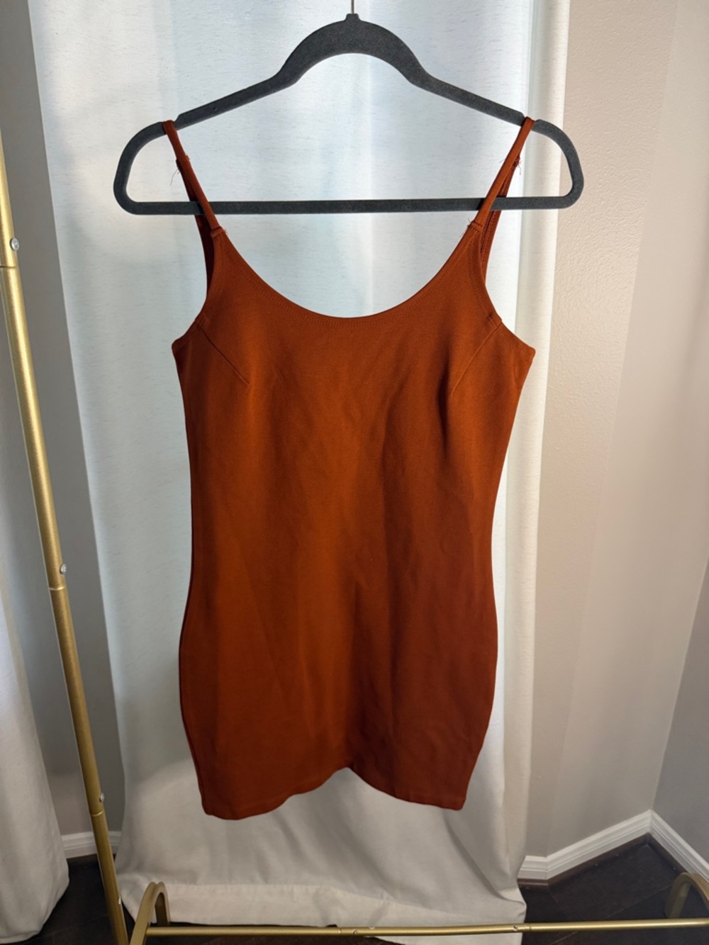 Shinestar Rust Spaghetti Strap Camisole Dress